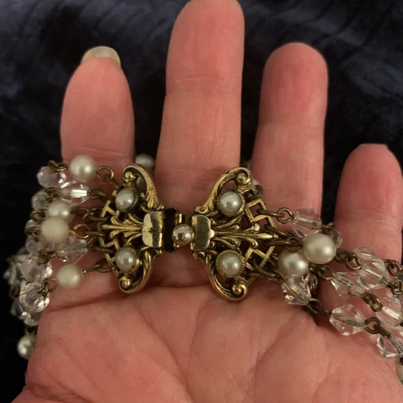 Freirich Vintage Pearlite and crystalline choker earring set - Picture 4 of 5